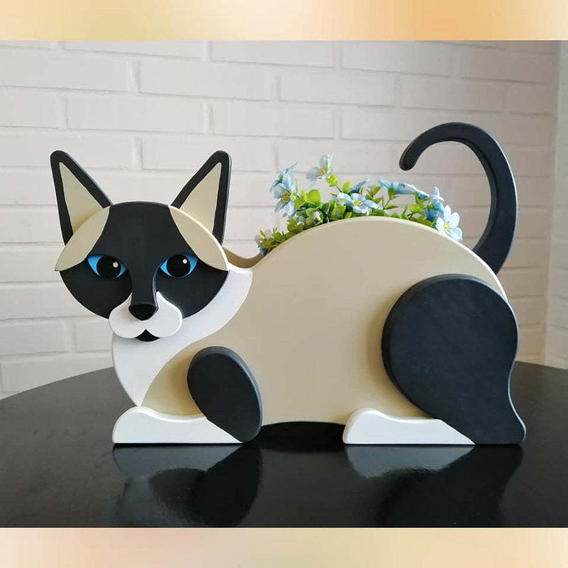 Decorative cat-shaped desk planter by Rootly - main product photo